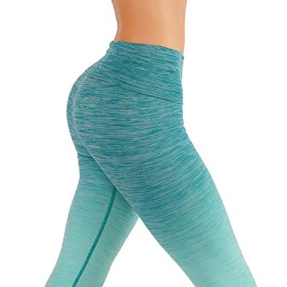 NWT Seamless High Waist Yoga Dry-Fit Ombre compression Leggings Tummy support - Picture 3 of 5